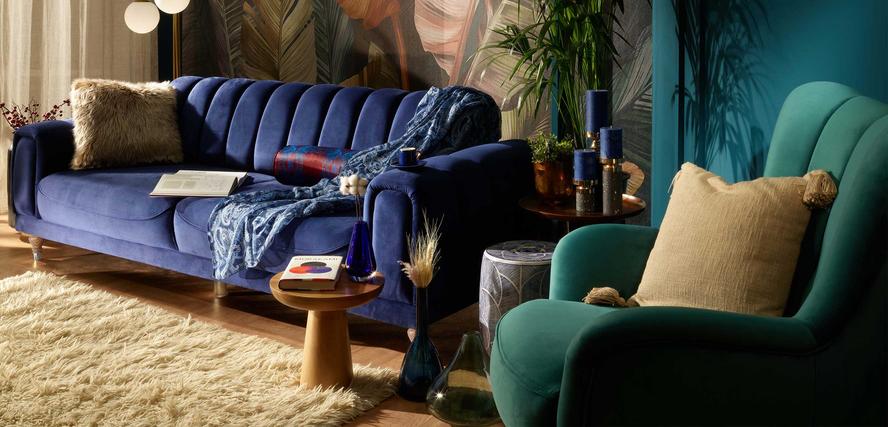 Miranda Üçlü Koltuk (Beyaz Ayak)