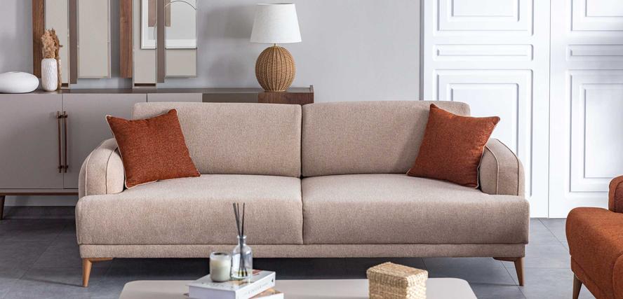 Pastel Üçlü Koltuk